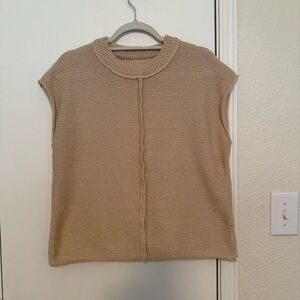 SHEIN Cream Knit Sleeveless Top